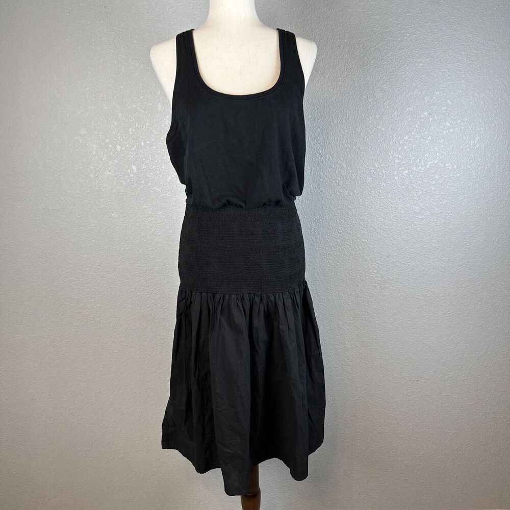 Nation LTD Sahar Combo Midi Dress L Large Black Cotton Sleeveless Made in Peru